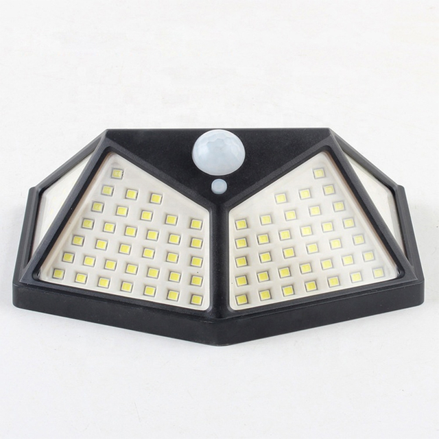 Lampada da parete a LED solare con sensore di movimento 100 LED 3 modalità di illuminazione Ricarica solare Impermeabile 