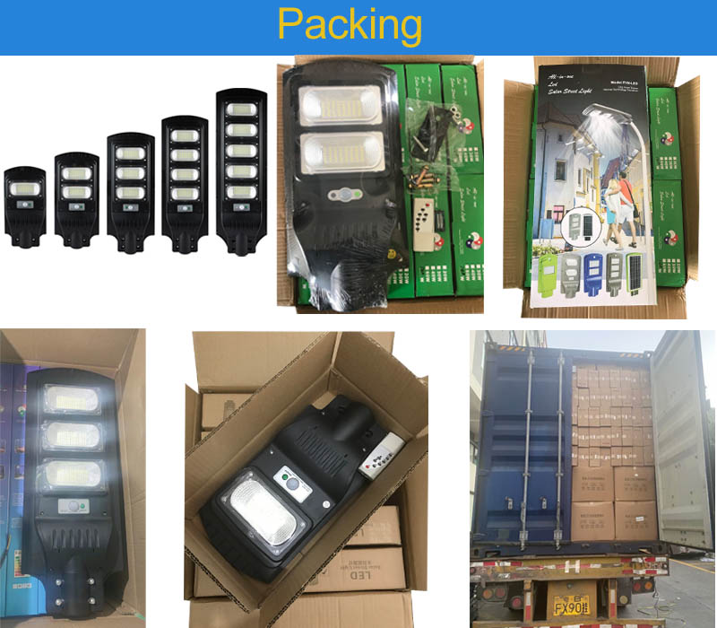 Imballaggio per lampione solare integrato