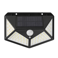 Lampada da parete a LED solare con sensore di movimento 100 LED 3 modalità di illuminazione Ricarica solare Impermeabile 