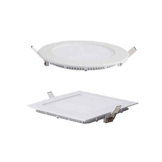 Pannello LED sottile da incasso quadrato rotondo