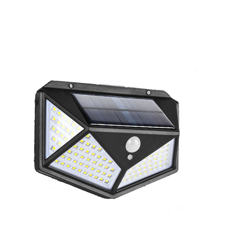 Lampada da parete a LED solare con sensore di movimento 100 LED 3 modalità di illuminazione Ricarica solare Impermeabile 